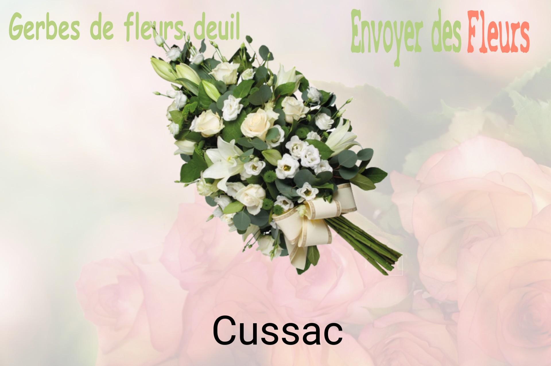 Gerbe de fleurs de deuil livrée à Cussac